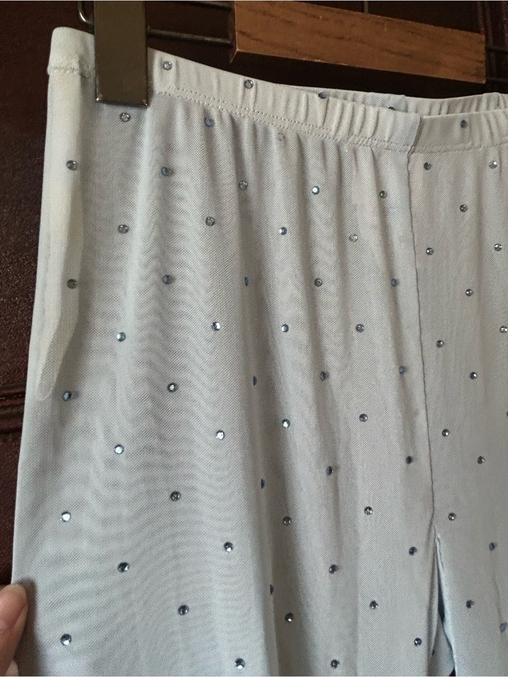 NWOT Anna Sui Baby Blue Rhinestone Tights - Picture 7 of 9